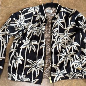 Black and White Palm Tree Bomber Jacket